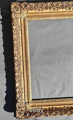 ANCIEN CADRE LOUIS XV EN bois stuqué doré XVIII/XIX ème rocaille frame