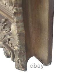 ANCIEN GRAND CADRE STYLE LOUIS XVI BOIS ET STUC DORÉ FEUILLURE51.7cm X 38.6cm