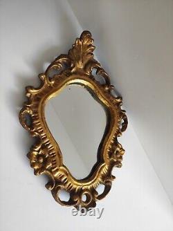 Ancien Cadre Bois Sculpté Doré Italie 32 cm x 21,5 cm frame photo Miroir