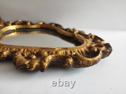 Ancien Cadre Bois Sculpté Doré Italie 32 cm x 21,5 cm frame photo Miroir