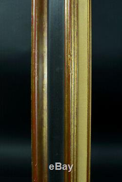 Ancien Cadre à Cassetta Tableau bois sculpté doré Italien antique Frame Cornice