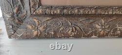 Ancien Cadre empire portrait photographique bois et stuc doré 63cm/54cm