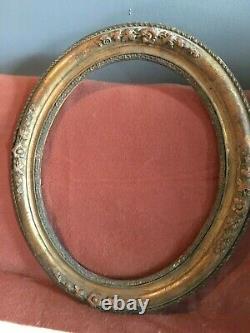 Ancien Grand Cadre Oval Bois & Stuc Style Louis XV Antique Frame