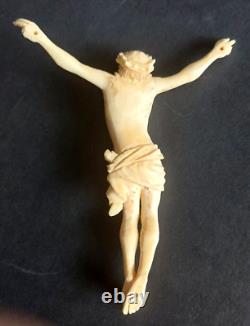 Ancien Jesus Christ sculpté Cadre Bois Doré époque Napoleon III Victorian 19ème