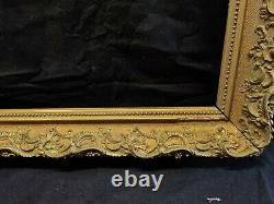 Ancien Très Jolie Cadre Louis XV stuc doré sculpté 19ème 64x50cm 2,9kg