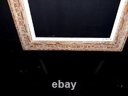 Ancien cadre 12 f type Bouche patine sculpté 61 cm x 33 frame peinture tableau