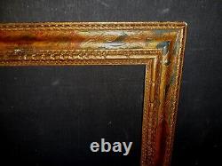 Ancien cadre a clefs orientaliste bois sculpté feuillure 54 x 31 cm cm