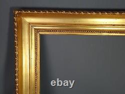 Ancien cadre à clés bois stuc doré feuille d'or feuillure 56,4x41 cm Super état