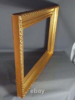 Ancien cadre à clés bois stuc doré feuille d'or feuillure 56,4x41 cm Super état