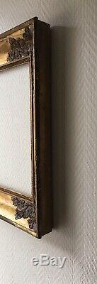 Ancien cadre à clés palmettes bois et stucs dorés EPOQUE EMPIRE Frame XIXe 19TH