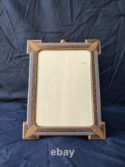 Ancien cadre art déco laiton doré feuillure 16 cm x 12 cm old frame
