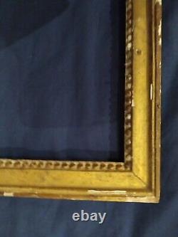 Ancien cadre baguette louis XVI doré feuillure 30 cm x 28 frame peinture photo