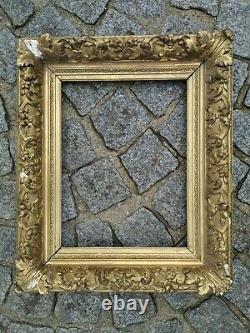 Ancien cadre baroque rococo doré feuillure 36 cm x 28 cm frame gravure tableau