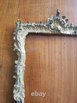 Ancien cadre bois Stuc doré feuillure 33 cm x 17 cm frame tableau peinture