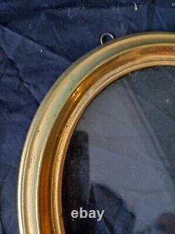 Ancien cadre bois et laiton doré feuillure 23 cm x 19 cm old frame miniature