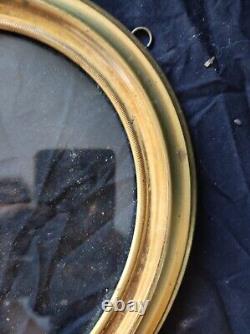 Ancien cadre bois et laiton doré feuillure 23 cm x 19 cm old frame miniature
