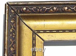 Ancien cadre bois sculpté stuc doré wooden frame golden 50cm x 42cm XIX