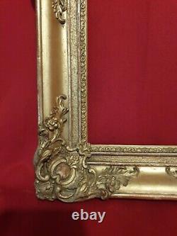 Ancien cadre doré époque XIX ème, style Louis XV, Napoléon III, belle dorure