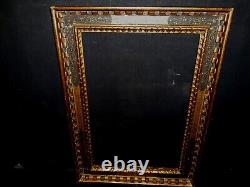 Ancien cadre doré orientaliste bois sculpté feuillure 40x26 cm cm