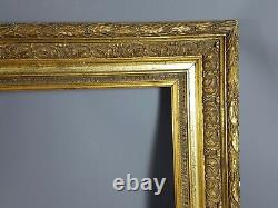 Ancien cadre en bois & stuc doré 57x52 cm, feuillure 41,8x37 cm S72