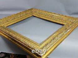 Ancien cadre en bois & stuc doré 57x52 cm, feuillure 41,8x37 cm S72