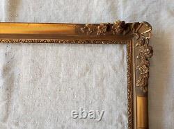 Ancien cadre louis XV doré feuillure 40 cm x 30 cm photo frame gravure