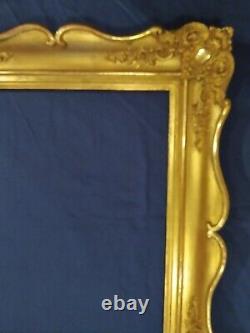 Ancien cadre louis XV doré feuillure 42 cm x 34 cm patiné frame peinture tableau