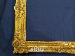 Ancien cadre louis XV doré feuillure 52 cm x 39 cm patiné frame peinture tableau