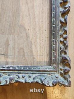 Ancien cadre montparnasse bois patine doré feuillure 38 cm x 30 frame peinture