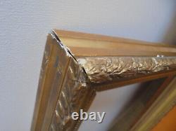Ancien grand cadre en bois doré feuille or 70 x 43 cm feuillure 58 x 31 cm TBE