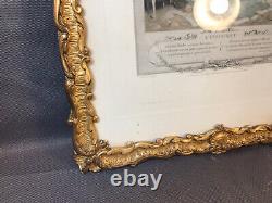 Ancien grand cadre photo bois et plâtre sculpté doré à la feuille d'or 60cmx43cm