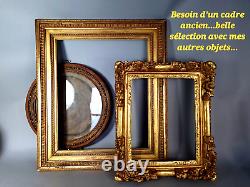 Ancien miroir bois sculpté cérusé décor colombes style Louis XVI 85x53 cm SB572