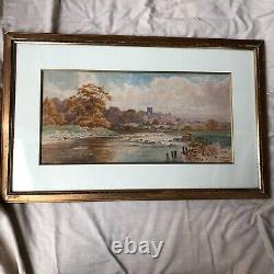 Aquarelle Paysage De Lande Ecosse 19 Eme Siecle Cadre Bois Dore Inv 11870