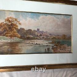 Aquarelle Paysage De Lande Ecosse 19 Eme Siecle Cadre Bois Dore Inv 11870