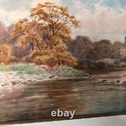 Aquarelle Paysage De Lande Ecosse 19 Eme Siecle Cadre Bois Dore Inv 11870