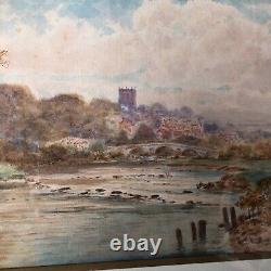 Aquarelle Paysage De Lande Ecosse 19 Eme Siecle Cadre Bois Dore Inv 11870