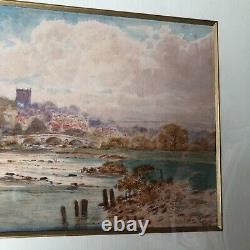 Aquarelle Paysage De Lande Ecosse 19 Eme Siecle Cadre Bois Dore Inv 11870