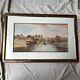 Aquarelle Paysage De Riviere Ecosse 19 Eme Siecle Cadre Bois Dore Inv 11871