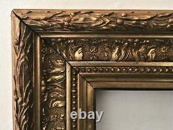 Authentique (vers 1900) cadre BARBIZON doré, en bois et stuc -Format Marine 6 M