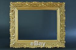 Beau Cadre ancien Art Nouveau bois doré large moulure tableau hst toile frame