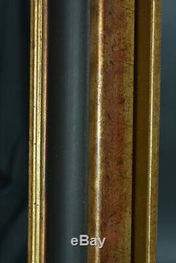 Beau cadre ancien Bois doré large moulure profil inversé Cassetta Tableau frame