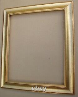 Beau cadre contemporain doré à la feuille d'or feuillure 60 x 50 cm