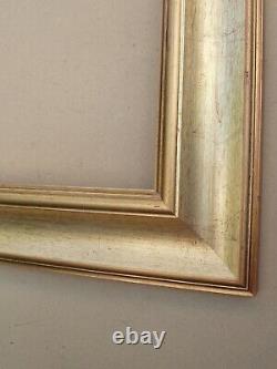 Beau cadre contemporain doré à la feuille d'or feuillure 60 x 50 cm