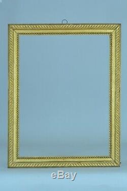 Beau cadre tableau ancien époque Louis XVI Piastres Perles antique picture frame