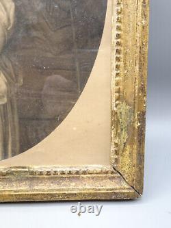 CADRE LOUIS XVI ANCIEN EN BOIS SCULPTE ET DORE. Gravure, Peinture, aquarelle, XVIII°