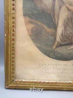 CADRE LOUIS XVI ANCIEN EN BOIS SCULPTE ET DORE. Gravure, Peinture, aquarelle, XVIII°