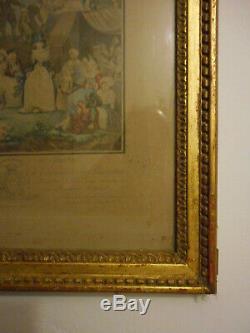 CADRE LOUIS XVI EN BOIS SCULPTE ET DORE. Gravure, Peinture, aquarelle, dessin