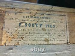 CADRE XIXème BOIS doré P. SOUTY Fils. 83 x 66 Forêt AQUARELLE ou GOUACHE signée