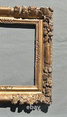 CADRE en bois doré sculpté guirlande de fleurs Louis XIV XVIII ème frame régence