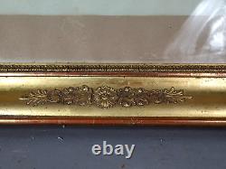 Cadre 1er Empire bois stuc doré +verre d'origine 55x50 feuillure 56x42 cm
